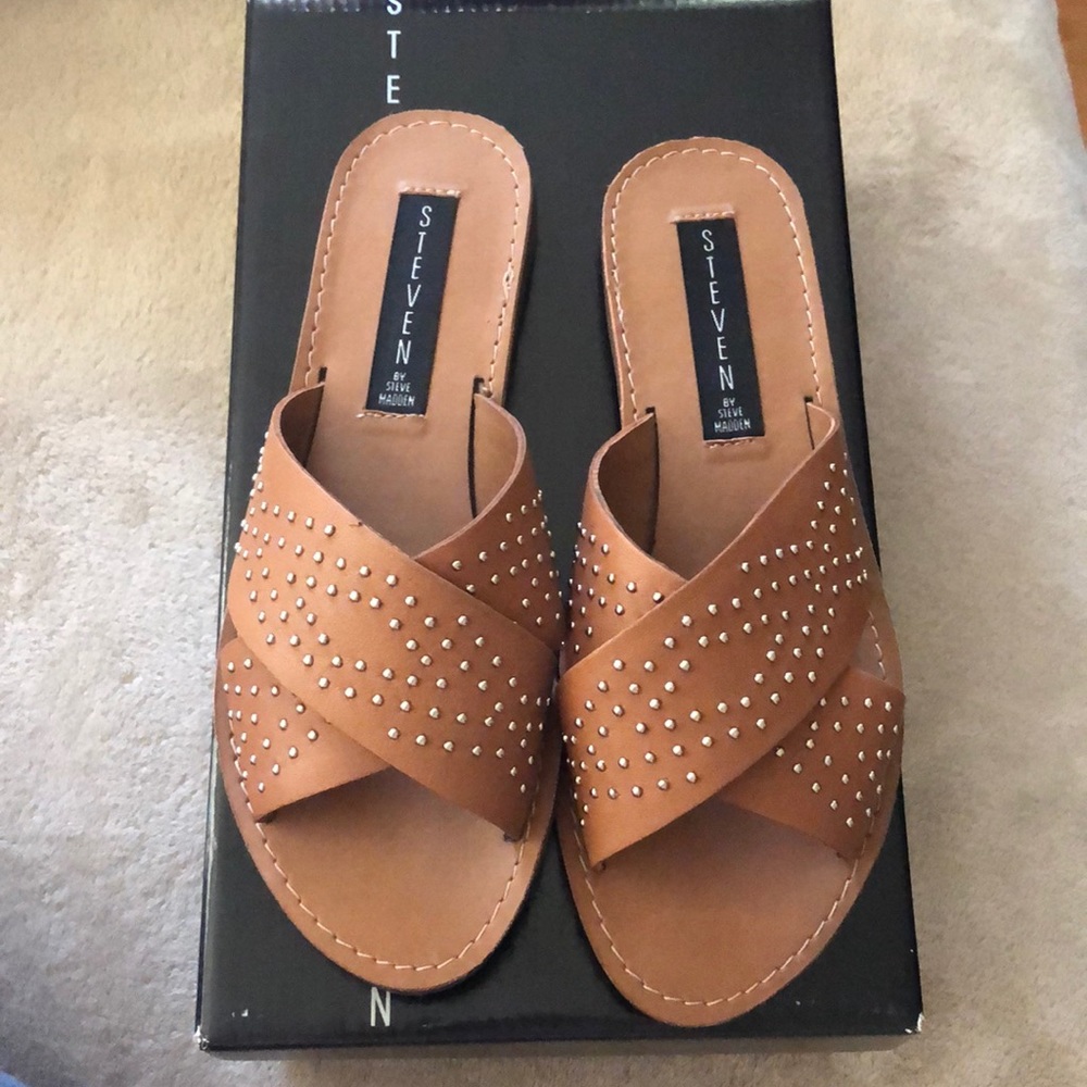 New brown flip flops